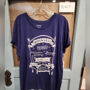 NWT Torrid 3 Harry Potter Roll Sleeve Top - Cotton Spells Navy